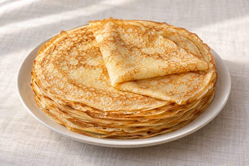 Thin milk crepes — finished dish