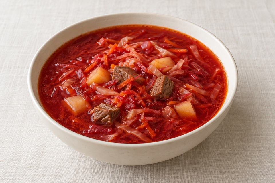 Beef borscht — finished dish