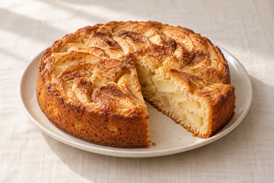 Apple sharlotka sponge cake — finished dish