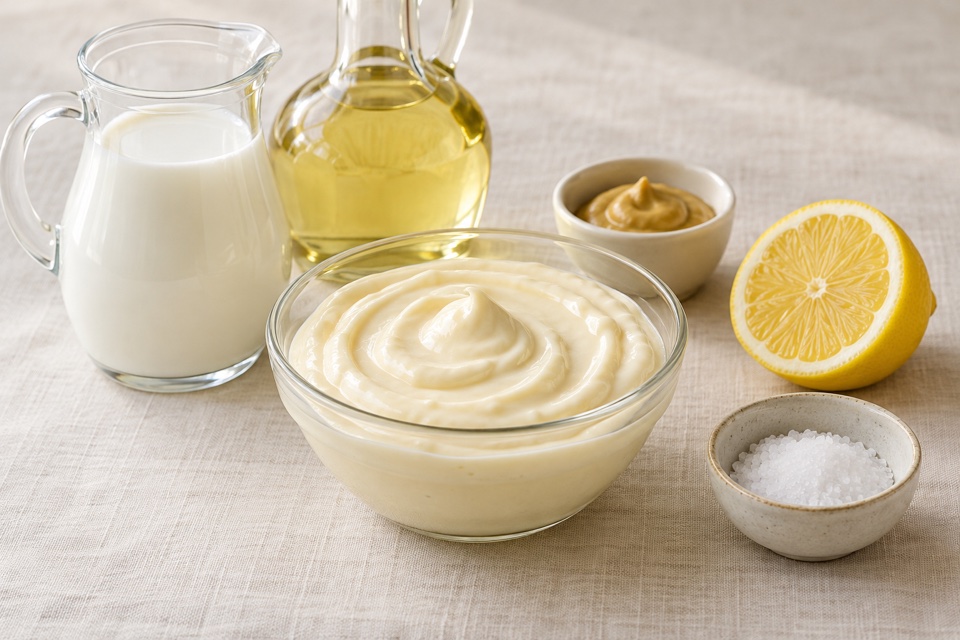 Homemade egg-free mayonnaise — finished dish