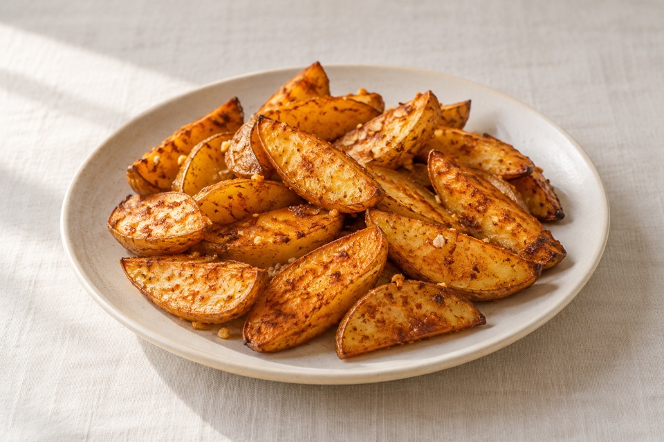 Rustic potato wedges — finished dish