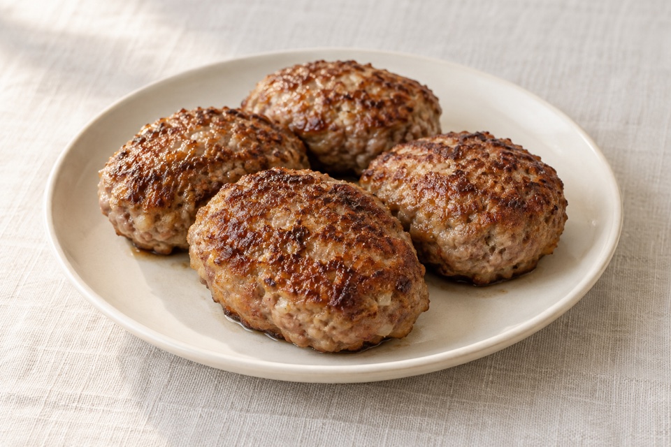 Homemade minced-meat patties — finished dish