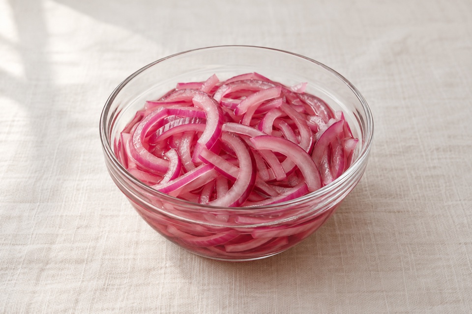 Quick pickled onions — finished dish
