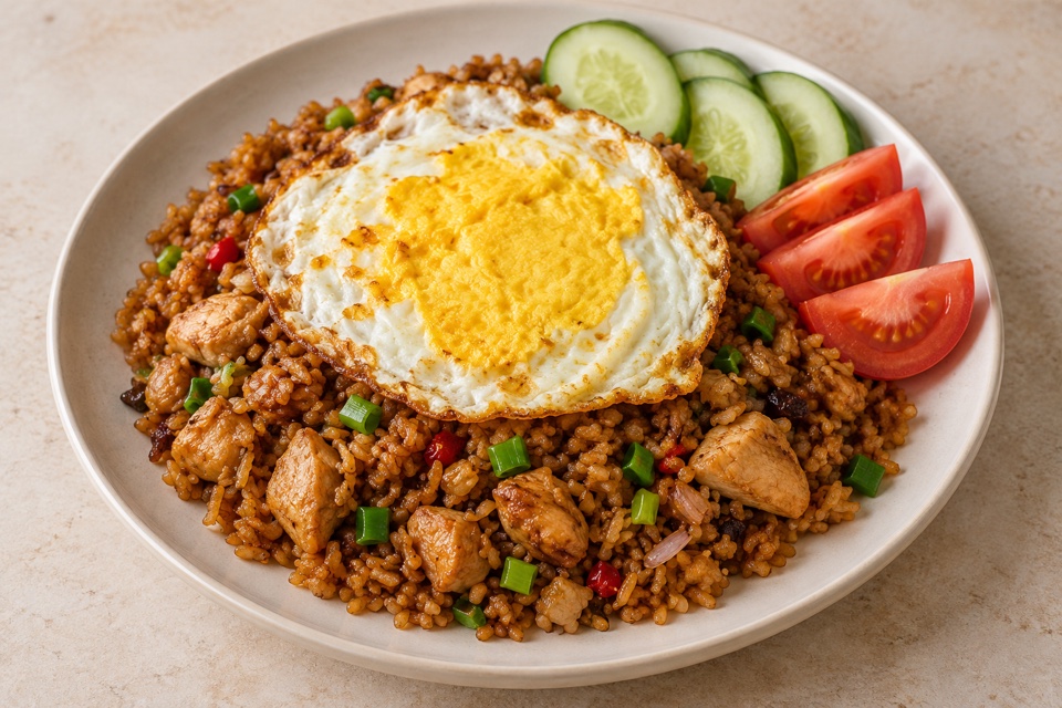 Наси-горенг с курицей — готовое блюдо
