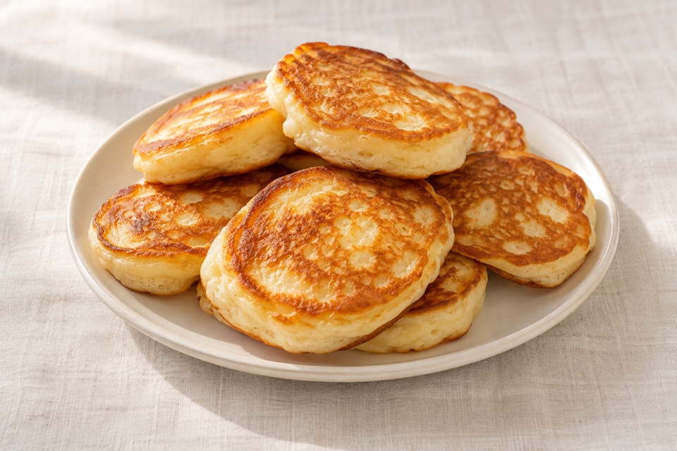 Fluffy kefir pancakes — finished dish
