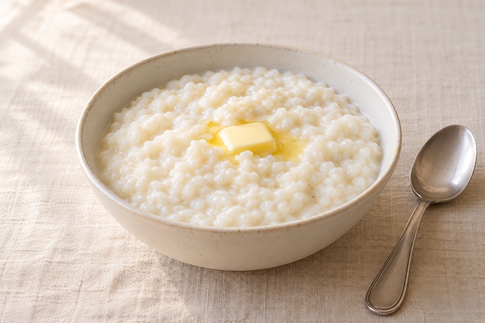 Creamy milk rice porridge — finished dish
