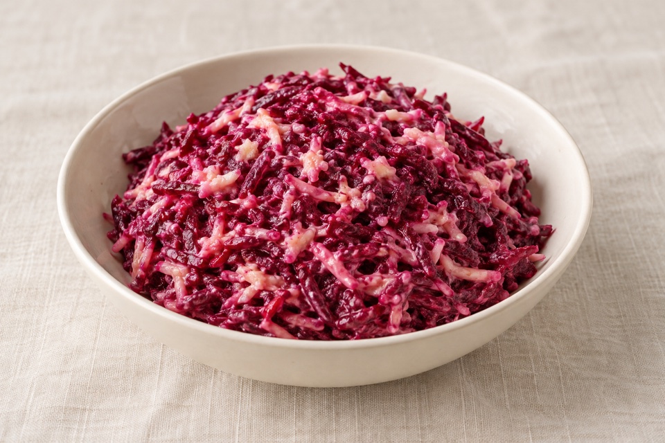 Beetroot with garlic and cheese — finished dish