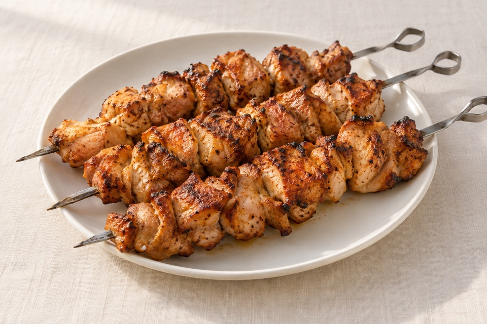 Chicken thigh shashlik — finished dish