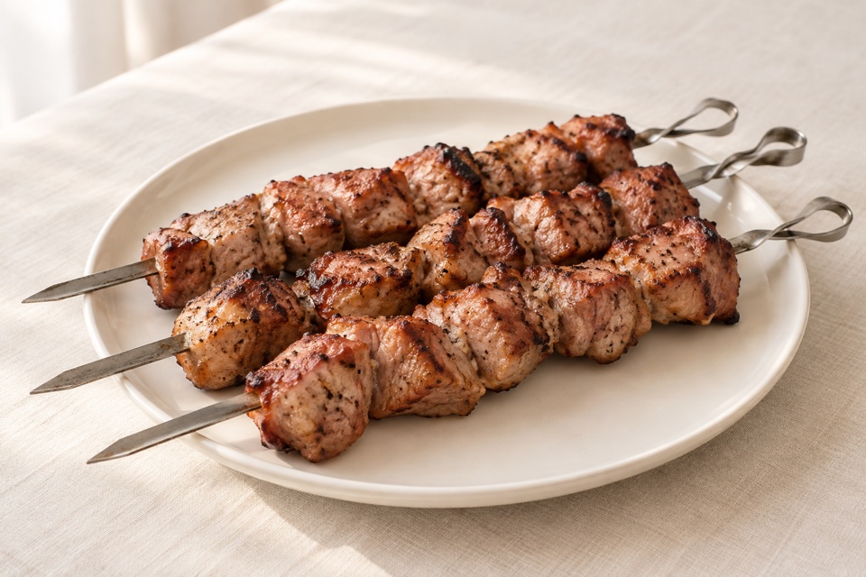 Shashlik with vinegar and onions — finished dish