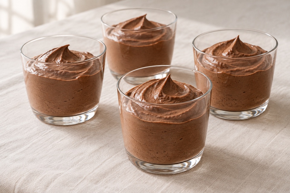 Egg-free chocolate mousse — finished dish
