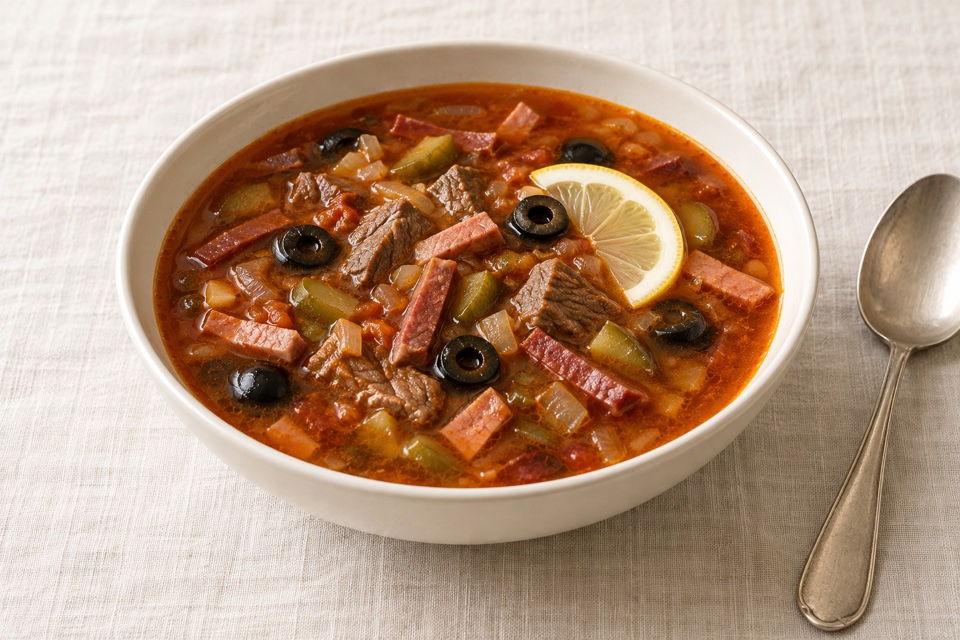 Сборная мясная солянка — готовое блюдо