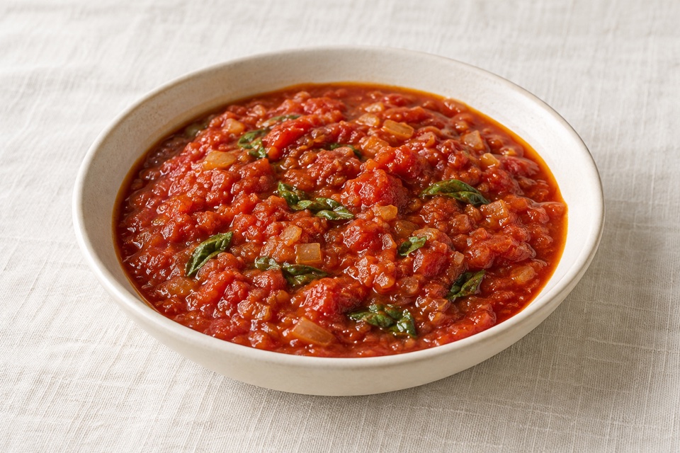 Tomato pasta sauce — finished dish