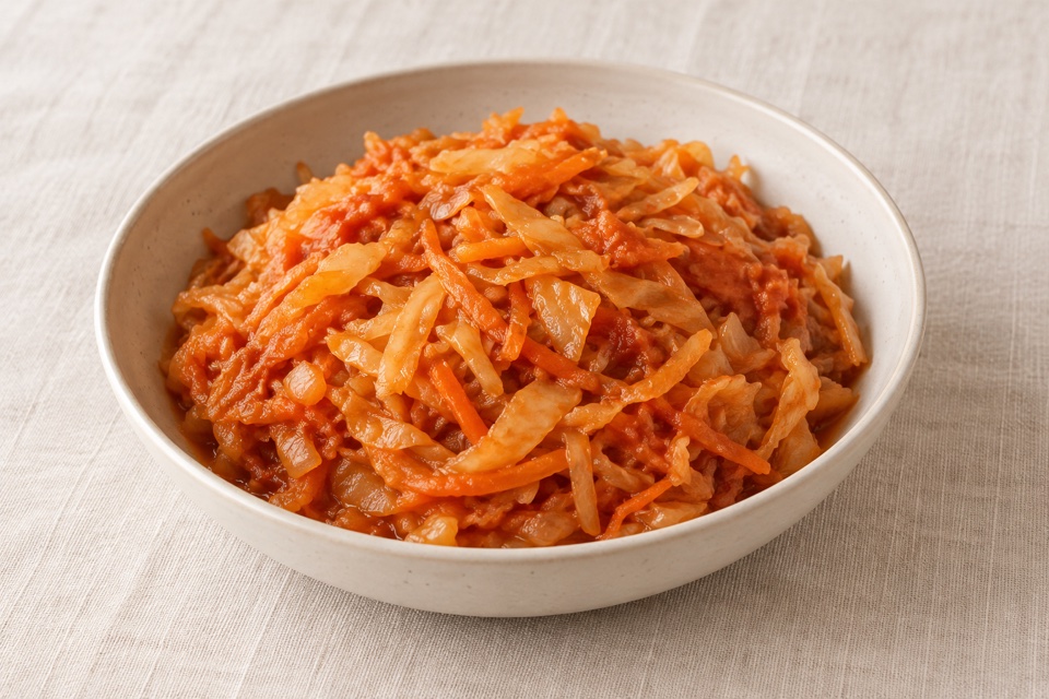 Braised cabbage — finished dish