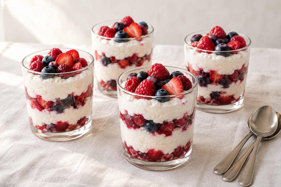 Tvorog and berry dessert — finished dish