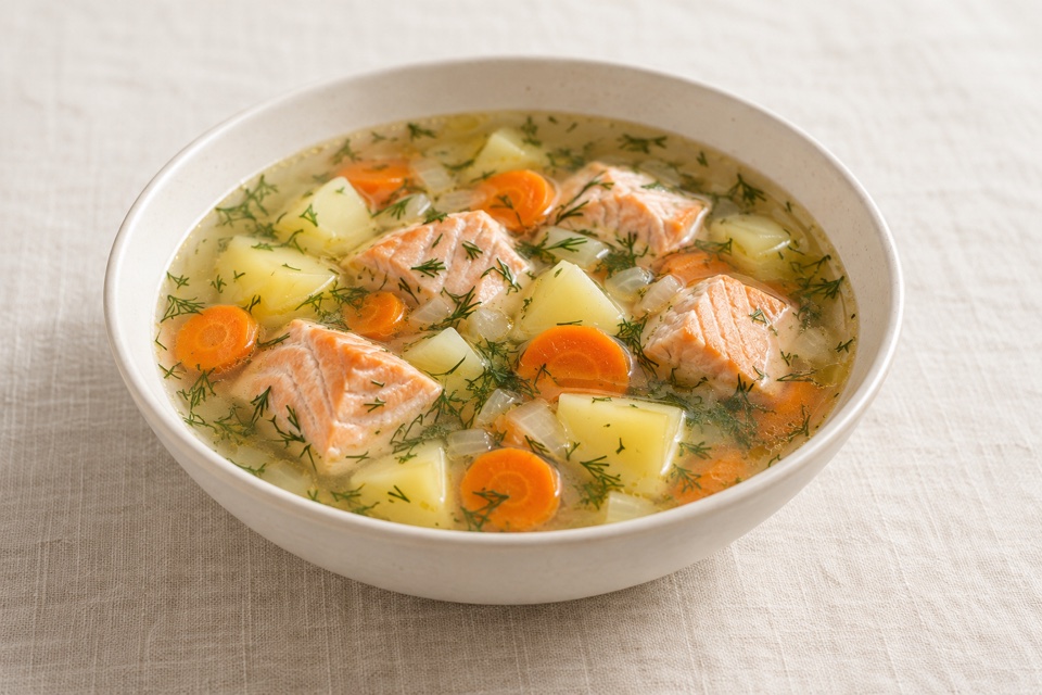 Ukha fish soup — finished dish