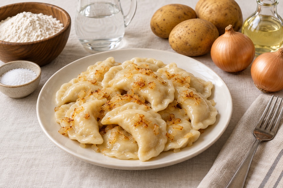 Potato vareniki dumplings — finished dish
